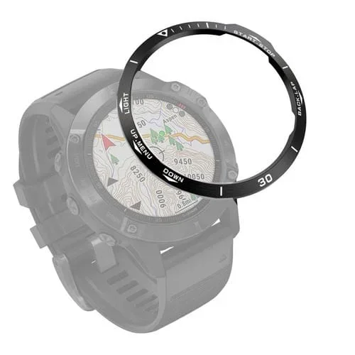 Anillo de Bisel Steel para Garmin Fenix 6X / 6X Pro / 6X Sapphire, Versión B (Blanco y Negro)