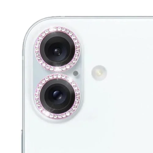 Anillo protector de lente de cámara con punta perforada de 9H para iPhone 17 (morado)