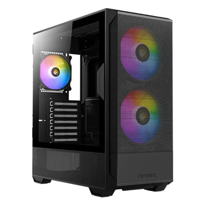 ANTEC NX416L, Panel Frontal de Malla de Alto Flujo de Aire, 2 Ventiladores ARGB de 160 mm y 1 Ventilador ARGB de 120 mm incluidos, Tipo C, Panel Lateral de bisagra de Vidrio Templado, hasta 11