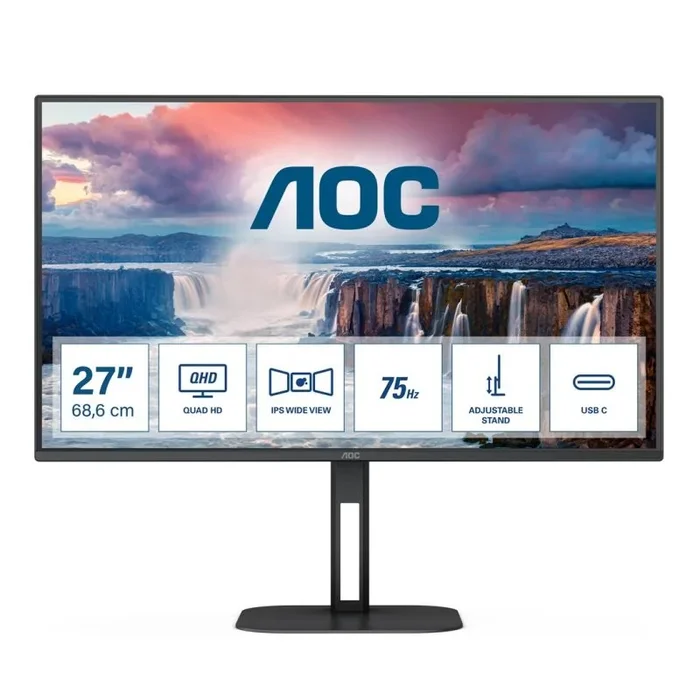 AOC V5 Q27V5C/BK pantalla para PC 68,6 cm (27″) 2560 x 1440 Pixeles Quad HD LED Negro