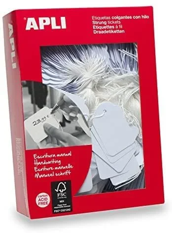 APLI 00392 etiqueta sin adhesivo 500 pieza(s) Blanco Rectángulo