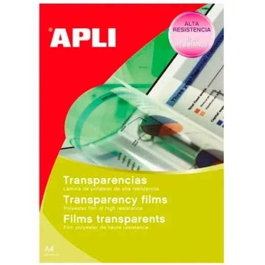 APLI 859 – Transparencias A4 para fotocopiadoras (carga una a una)
