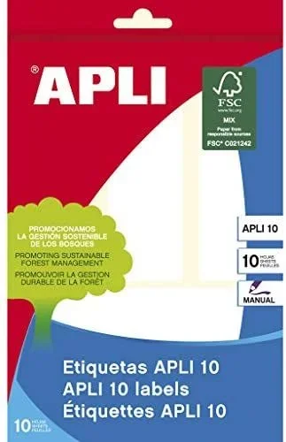 Apli etiquetas blancas apli 10/ 31x100mm / cantos romos -10 hojas-