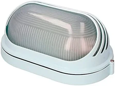 Aplique de aluminio ip54 oval. color blanco 1xe27 100w 15,5x28x12,1cm modelo vinyols edm