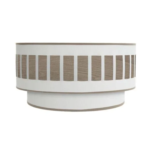Aplique ivanna 1xe27 blanco-madera clara 17x30x15 cm