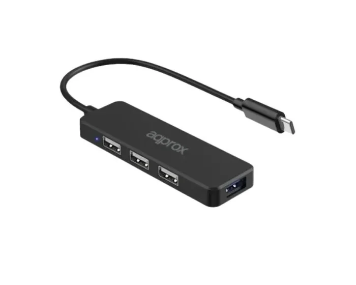 Approx APPC48 hub de interfaz USB Tipo C 5000 Mbit/s Negro