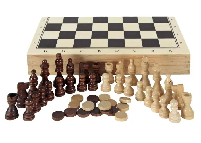 Aquamarine Games CP1070 – Ajedrez, damas y backgammon en estuche, 2 jugadores