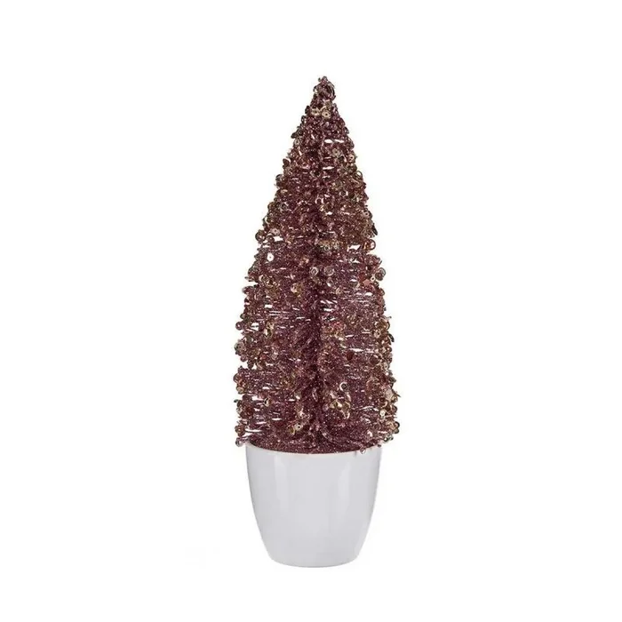 árbol de navidad pequeño rosa dorado plástico 9 x 28 x 9 cm