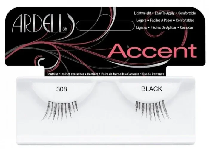 Ardell, accent, false eyelashes, 308, black