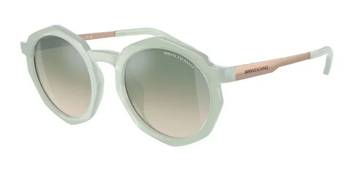 Armani Exchange Ax4132su Universal Fit, Gafas Mujer, Brillante Opalina Azul y Verde Degradado, Plateado espejado, 51MM
