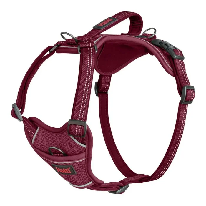 Arnés de perro HALTI Anatomy con asa – Proporciona libertad de movimiento a tu perro para que pasee cómodamente. 3 puntos de enganche y acolchado de neopreno y ajustable (Talla S, Magenta)