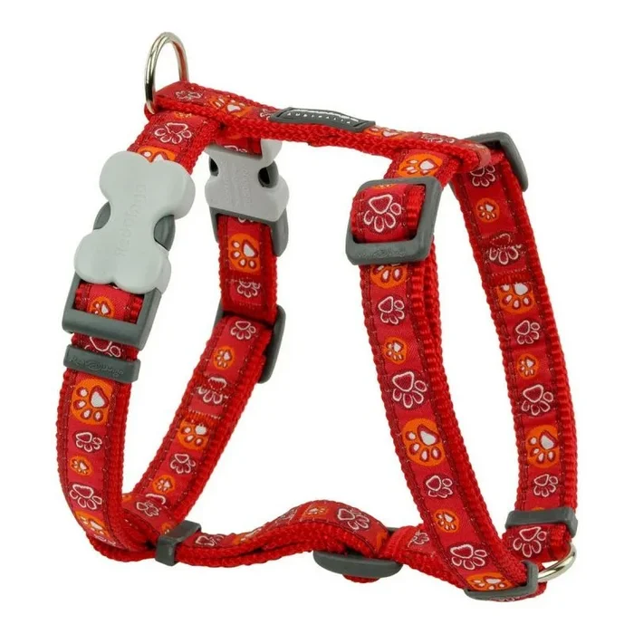 Arnés para perro red dingo style rojo huella de animal 46-76 cm
