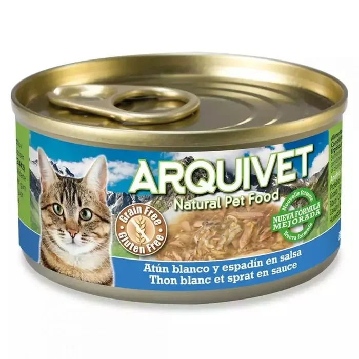 Arquivet Comida Húmeda para Gatos con Atún Blanco en Salsa y Espadín 110 g