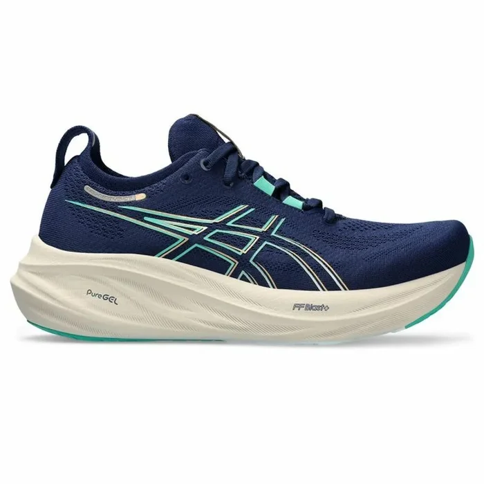 ASICS Gel-Nimbus 26, Sneaker Mujer, Blue Expanse/Aurora Green, 37 EU