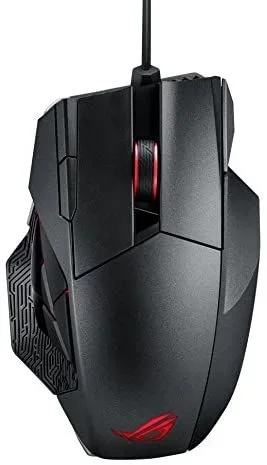 ASUS ROG Spatha Rechargeable Wireless MMO Gaming Mouse with 12 Programmable Buttons, 8200DPI and Aura RGB – Black