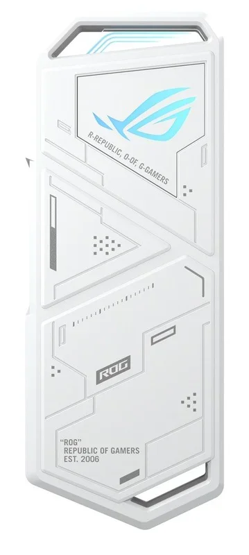 ASUS ROG Strix Arion White Edition – Caja de SSD M.2 NVMe (USB3.2 Gen 2 de Tipo C 10 Gbps, Cables USB-C a C y USB-C a A, instalación sin Destornillador, Almohadillas térmicas, Compatible con PCIe)
