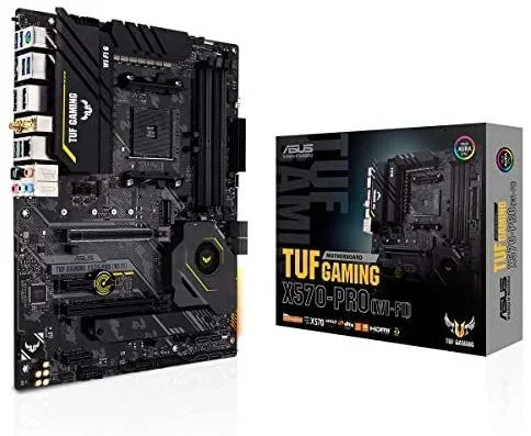 ASUS TUF GAMING X570-PRO (WI-FI) – Placa Base Gaming ATX AMD AM4 con VRM de 14 fases Dr. MOS, PCIe 4.0, dos M.2, 2.5G LAN, Wi-Fi 6, Realtek S1200A USB 3.2 Gen 2 de tipo C e iluminación Aura Sync RGB