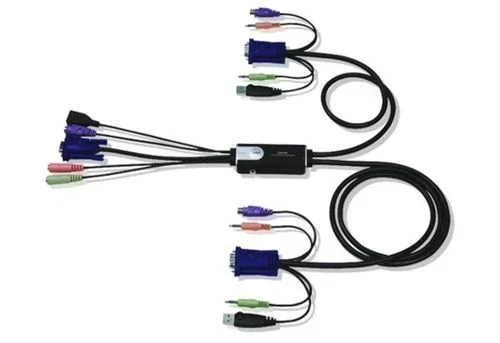 Aten cable kvm 2-port hybrid (ps/2 keyboard, usb mouse) vga