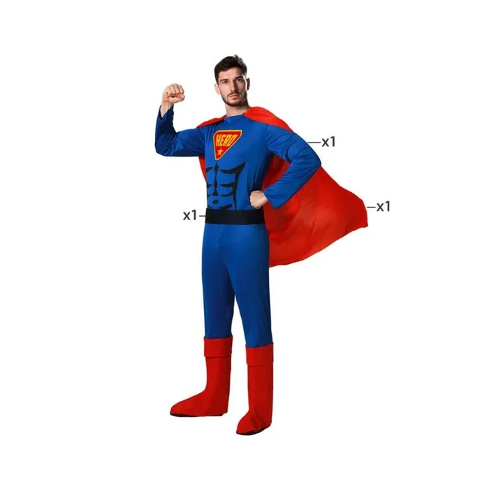 Atosa disfraz heroe comic traje azul hombre adulto XS