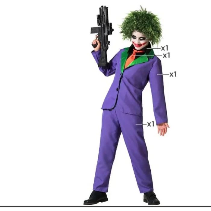Atosa disfraz payaso morado halloween niño infantil 3 a 4 años