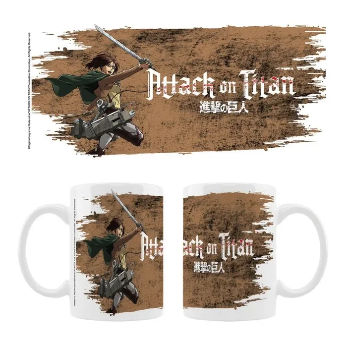 Attack on titan taza cerámica hange