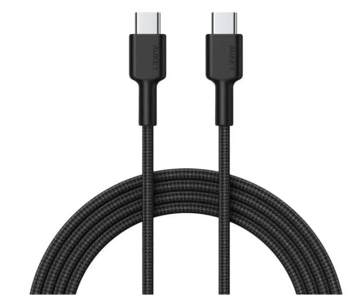 Aukey usb-c cable 2.0,qc 18w, braided, 0,9m, black