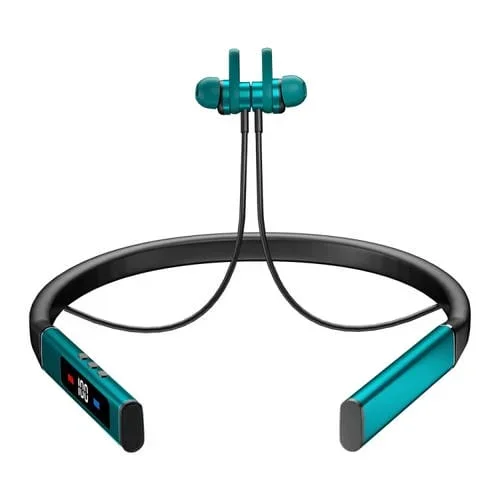 Auricular Inalámbrico Bluetooth K18 Con Cancelación De Ruido Montado En El Cuello Función Pantalla Digital (Azul)