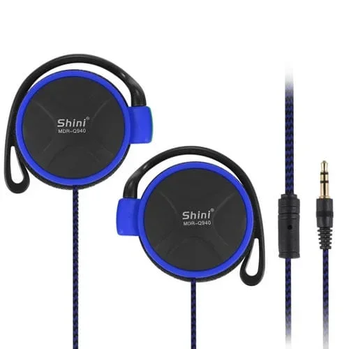 Auricular Shini Q940 Con Gancho Súper Bajo 3.5 mm Para Mp3 Computadora Móvil (Azul)