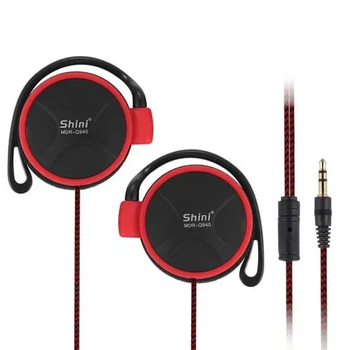 Auricular Shini Q940 con Gancho Súper Bajo 3.5 mm para Mp3 Computadora Móvil (Rojo)