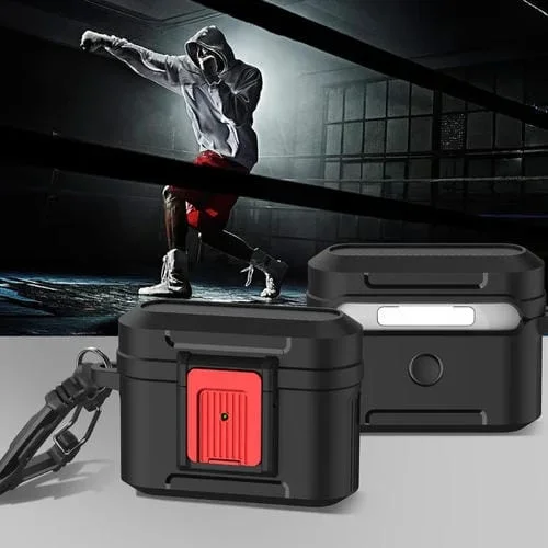 Auricular Silicona TPU + PC Case para AirPods Pro 2 (Negro + Rojo)