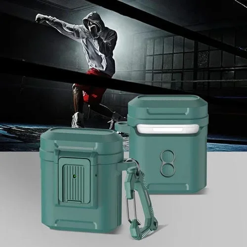 Auricular TPU para Airpods 1 y 2 + Funda Protectora para PC (Verde Oscuro)