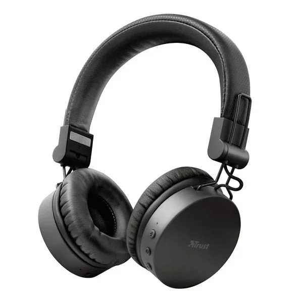 Auriculares Diadema Bluetooh Trust Tones – Plegables – Control De Llamadas Y Musica – 10mtrs Color Negro 23551
