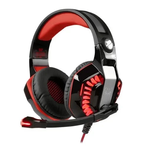 Auriculares Estéreo Para Juegos Kotion Each G2000 Con Micrófono, Luz Led Y Graves (Rojo) Para PS4, Teléfono, Tablet Y Computadora