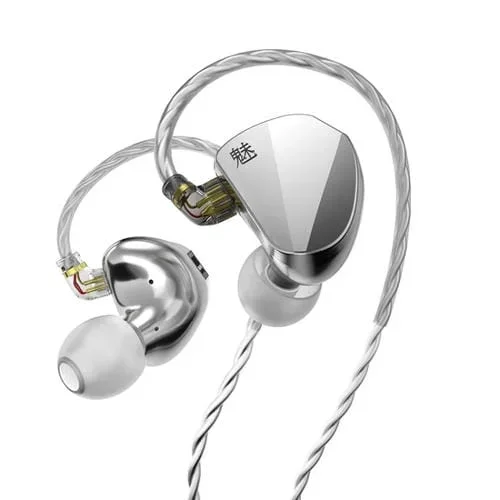 Auriculares In Ear Cvj con Interruptor de Ajuste con Cable (Plateado)