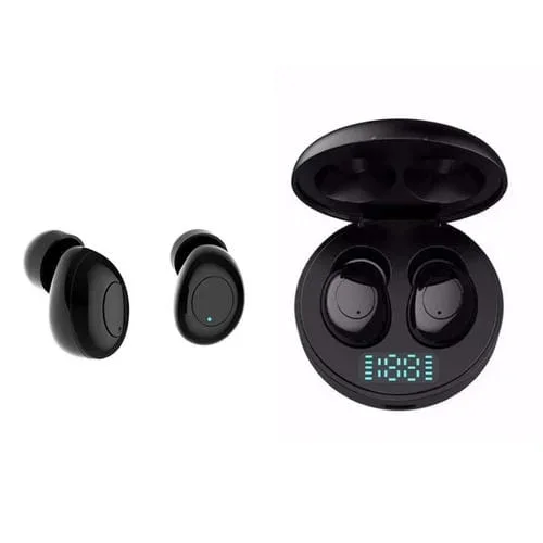 Auriculares Inalámbricos J1 Tws Pantalla Digital Bluetooth V5.0 Caja De Carga Led (Negro)