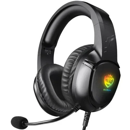 Auriculares Para Juegos Soulbytes S20 Con Micrófono y Luz RGB (Negro)