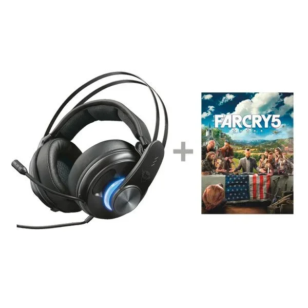 Auriculares trust gaming gxt 383 dion 7.1 sonido envolvente -vibracion-+ juego far cry 5 de regalo 22783