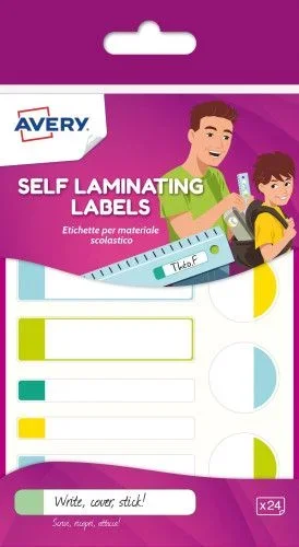 Avery apbas24-uk etiqueta autoadhesiva rectángulo permanente multicolor 24 pieza(s)