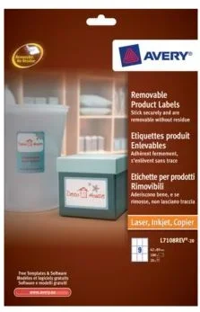Avery Removable Product Labels Blanco