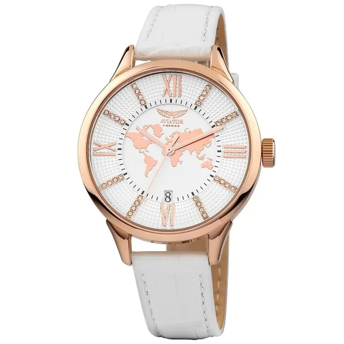 AVIATOR Reloj Mujer Analogico Cuarzo con Correa de Cuero AVW8636L14