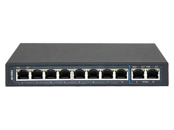 Avizio switch 8x rj45 poe 1gb/s + 2x rj45 uplink 1gb/s