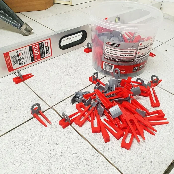 Awtools system poziomowania płytek standard 1,5mm – 7-15mm – klips 100szt.