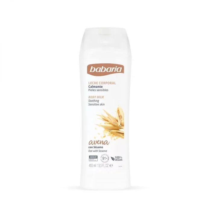 Babaria – Leche corporal calmante – Loción para pieles sensibles – Hidratante con Avena – 400 ml