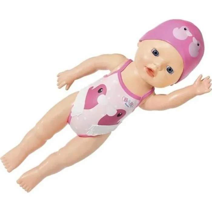 BABY born Mi Primera Muñeca Nadadora 30cm – para Niños a Partir de 1 Año – Fácil de Usar para Manos Pequeñas – Incluye Traje de Baño y Gorro