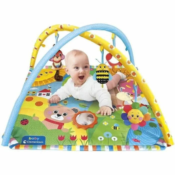 Baby Clementoni – Colchonetas, arcos y proyector – Baby Proyector Gimnasio de Actividades – Alfombra de juegos