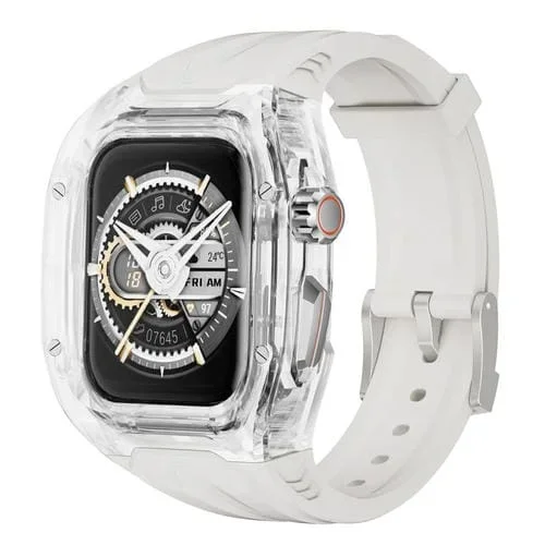 Banda de Caja Híbrida TPU para Apple Watch Series 5 44mm (Starlight Transparent)