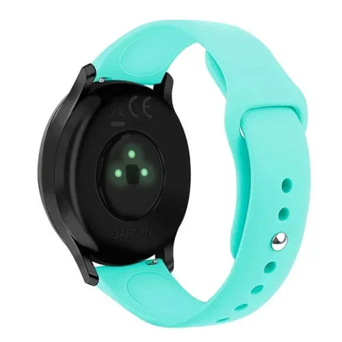 Banda de Reloj de Silicona para Garmin Vivoactive 3 Vivomove Hr Hebilla Inversa (Verde Azulado) Tamaño Pequeño