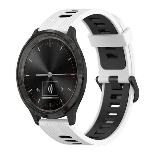 Banda de Reloj de Silicona para Garminmove 3 20mm Patrón Vertical Dos Colores (Blanco+Negro)