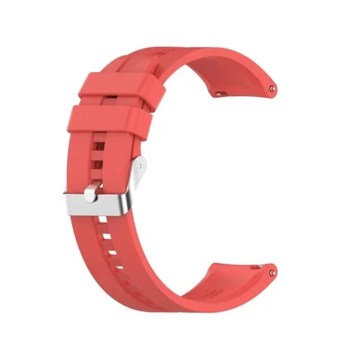 Banda de Reloj de Silicona para Ticwatch Pro 3 con Hebilla de Acero Plateado (Rojo)