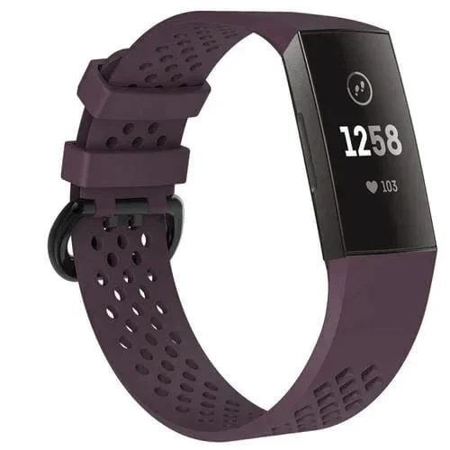 Banda de Reloj Deportivo Ajustable para Fitbit Charge 3 (Morado Oscuro)